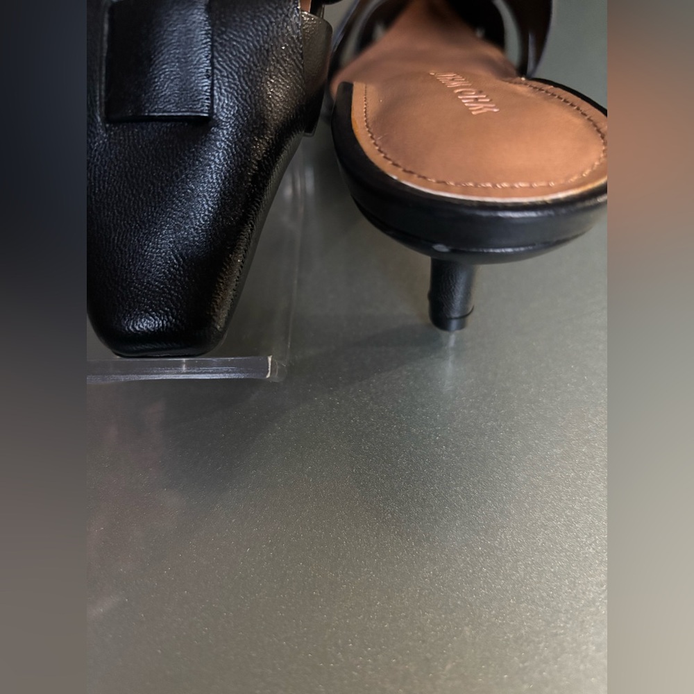 Who What Wear Black Pointed Leather Slide Mules - Picture 4 of 7